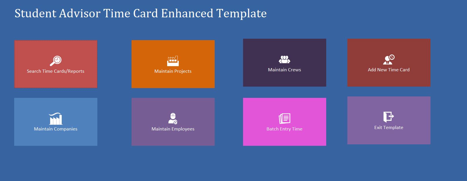 Enhanced Student Advisor Time Card Template | Time Card Database